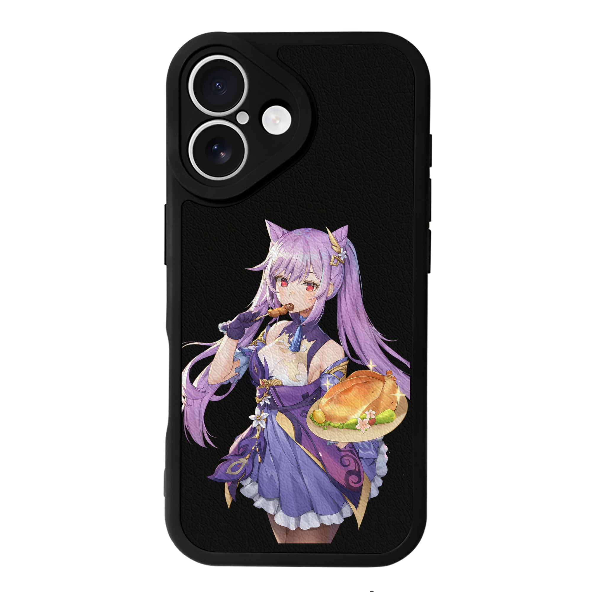 げんし神 刻晴 こくせい genshin Kokusei 【iPhone 16シリーズ対応】シリコンスマホケース（レザー調） 材質：シリコン